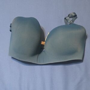 Victoria's Secret Blue Seamless Strapless Bra. A Little Worn